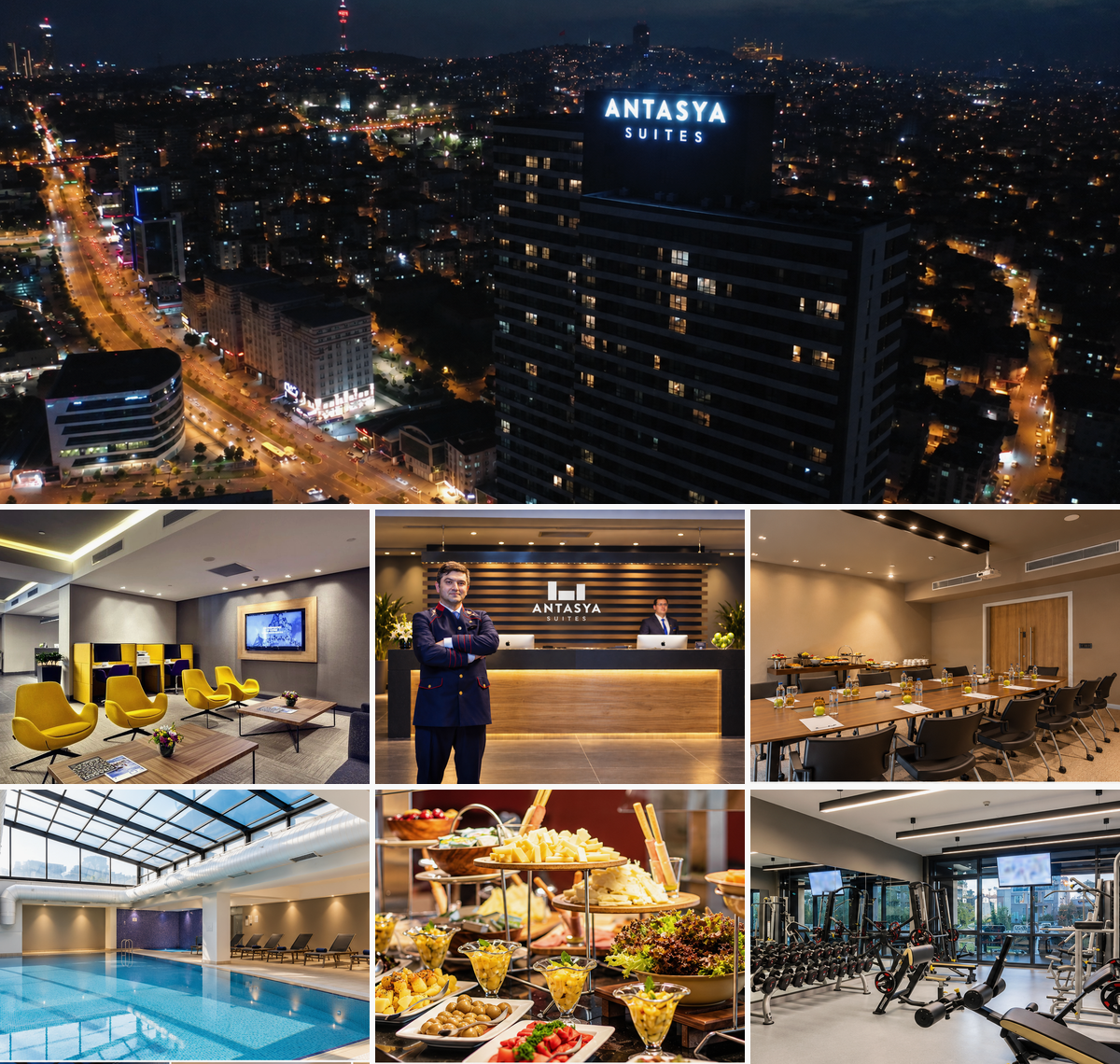 Antasya Suites misafirlerinin erişebildiği kapalı yüzme havuzu